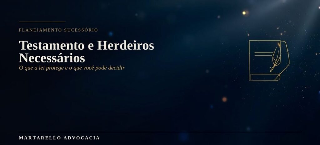 Banner ilustrado sobre testamento e herdeiros necessários